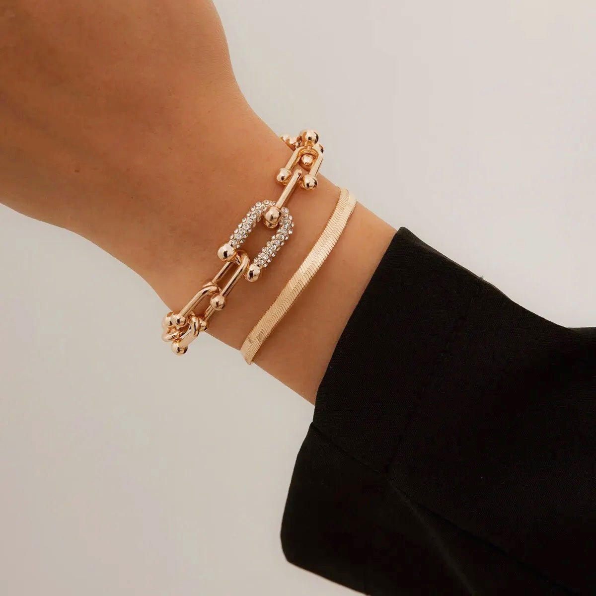 Maelys – Conjunto de Braceletes Corrente & Serpente