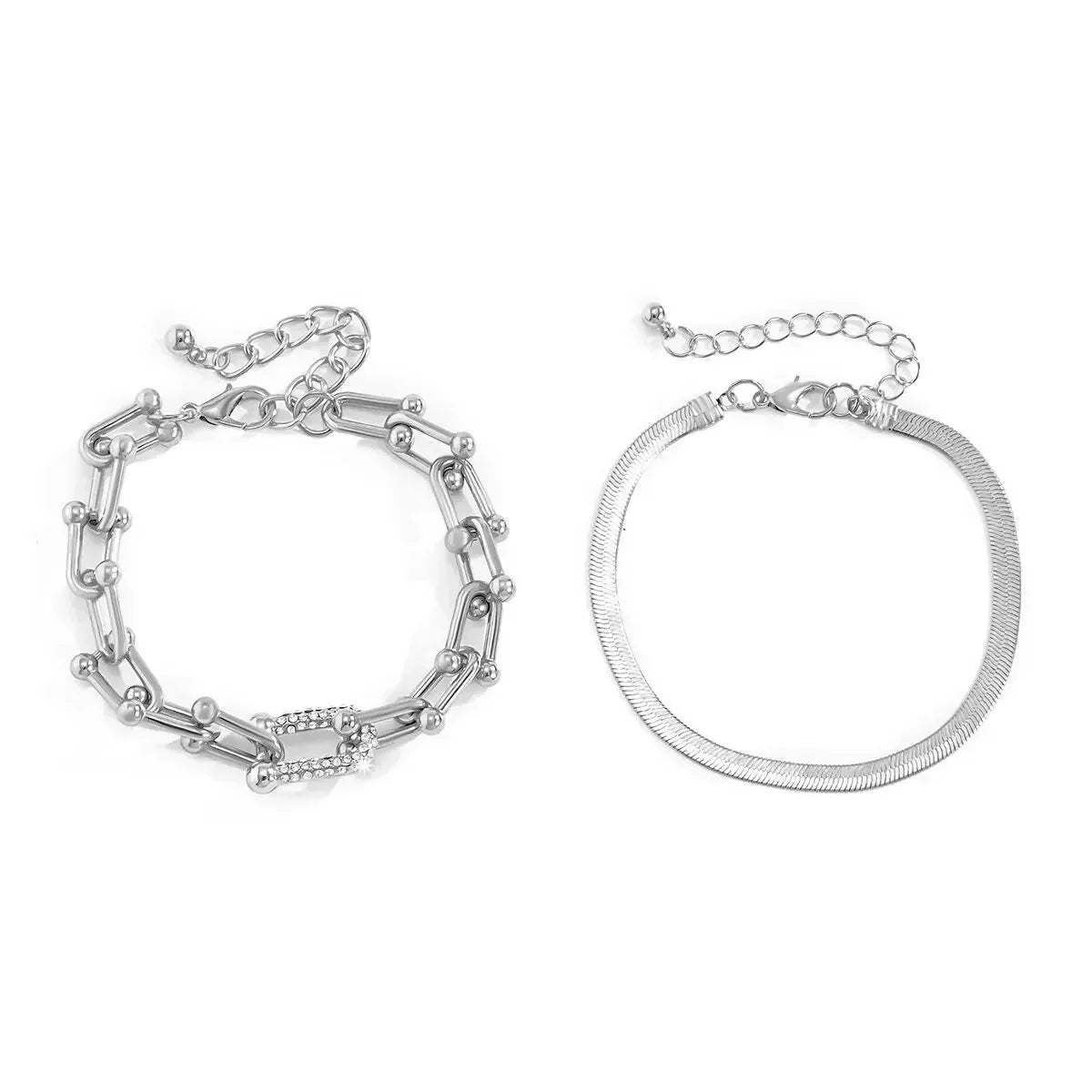 Maelys – Conjunto de Braceletes Corrente & Serpente