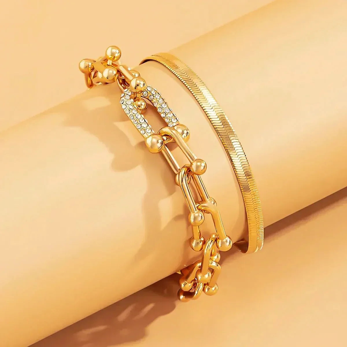 Maelys – Conjunto de Braceletes Corrente & Serpente