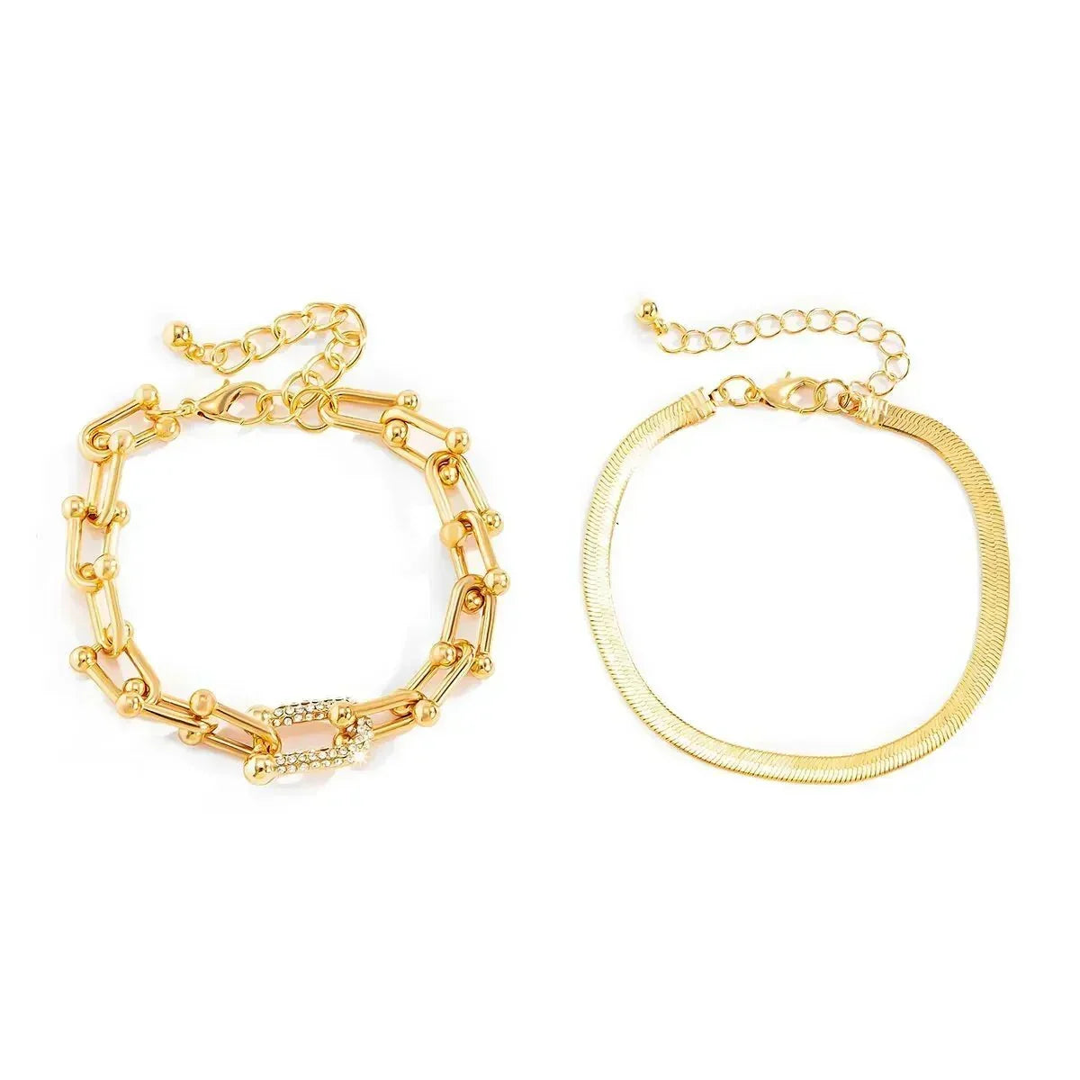 Maelys – Conjunto de Braceletes Corrente & Serpente