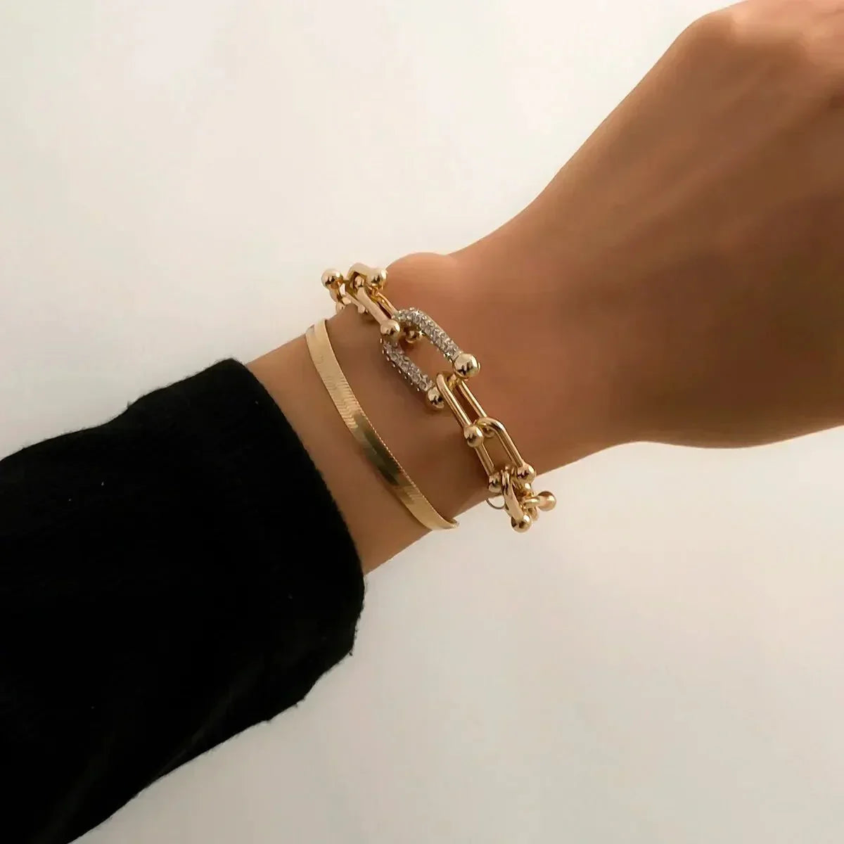 Maelys – Conjunto de Braceletes Corrente & Serpente