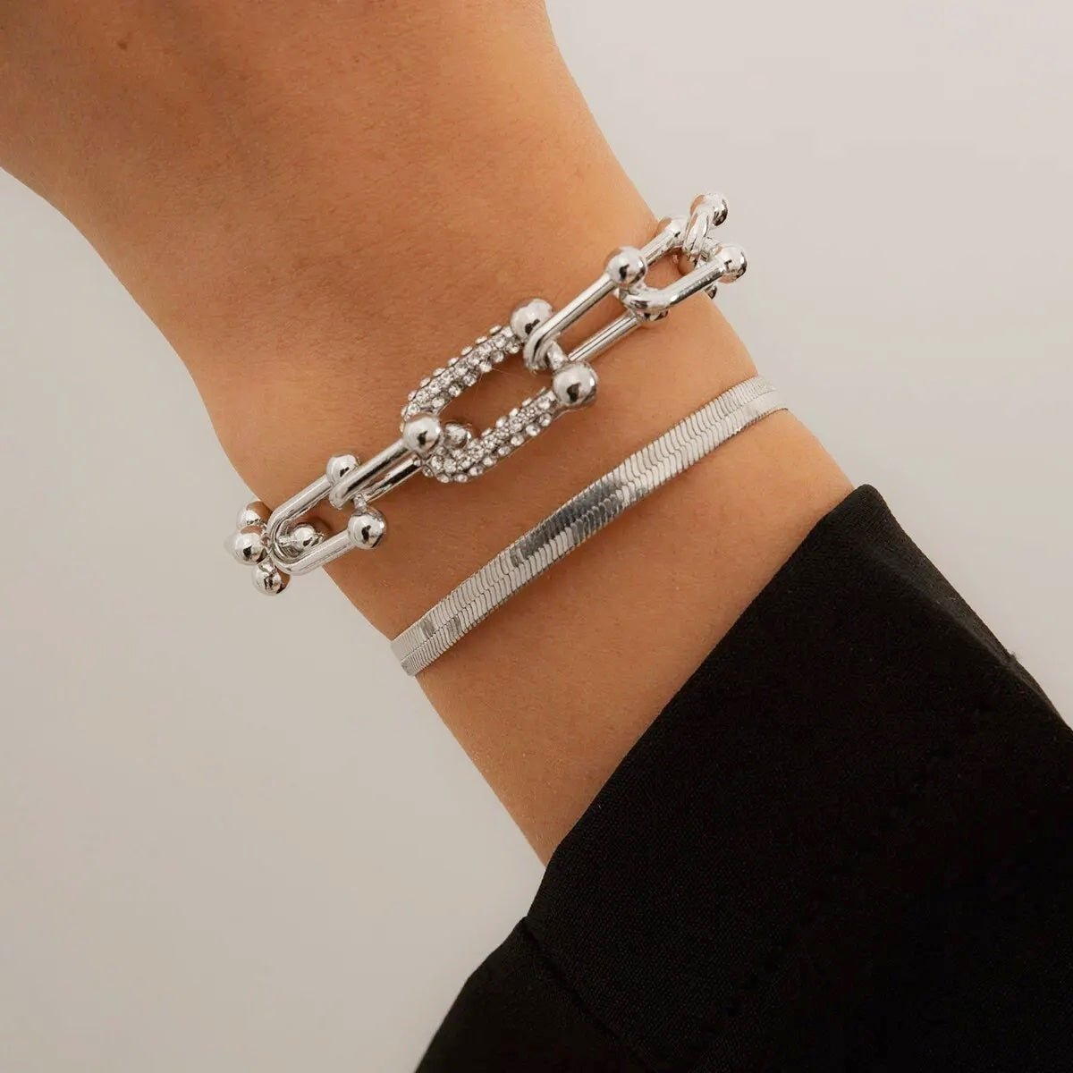 Maelys – Conjunto de Braceletes Corrente & Serpente
