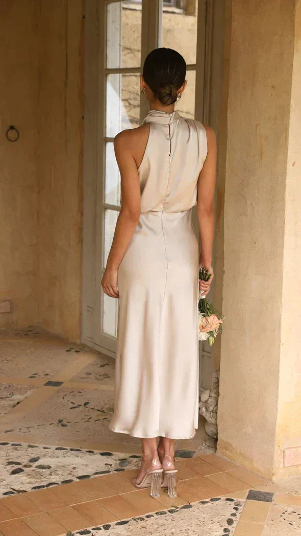 Juris - Elegante longo vestido brilhante para ocasiões especiais