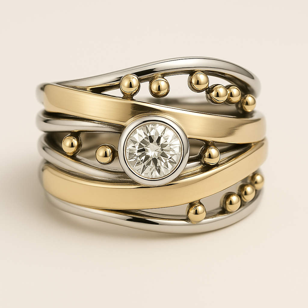 Dalia – Bague vintage brilhante ao design sertido