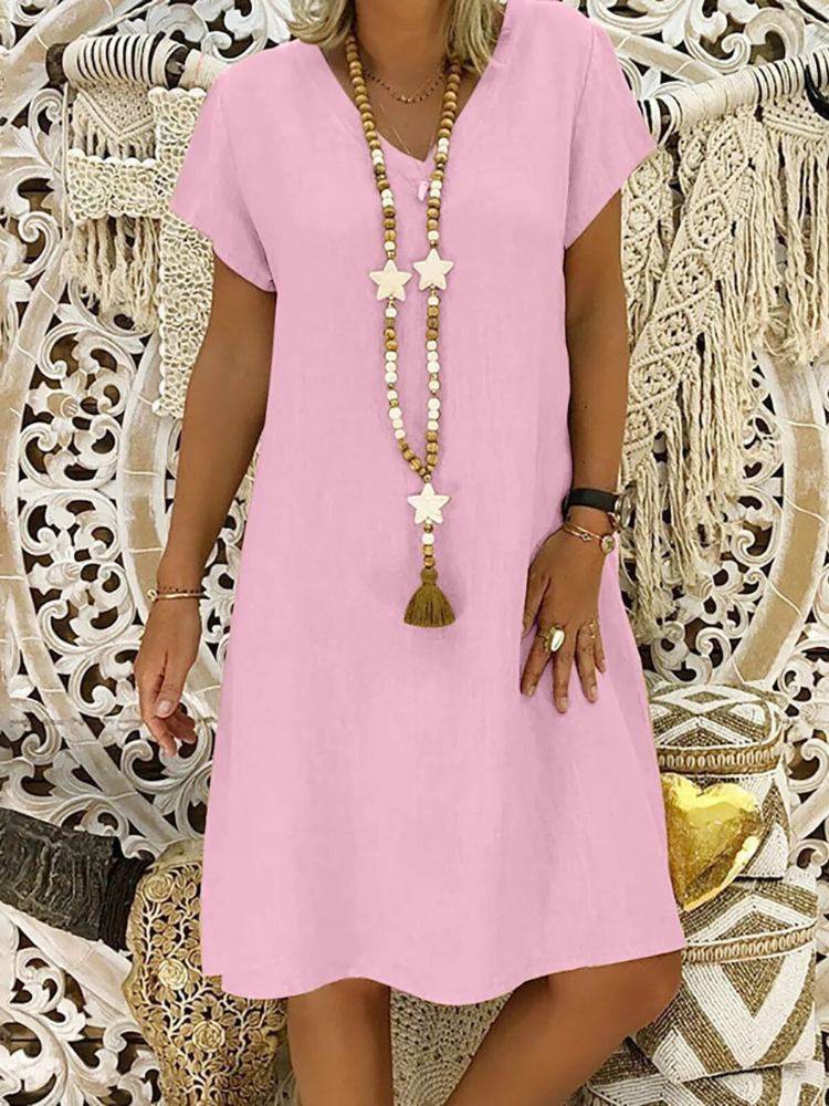 Felicia - Vestido de Algodão Solto e Casual