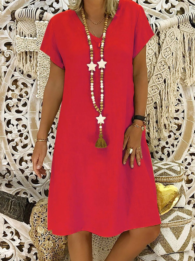 Felicia - Vestido de Algodão Solto e Casual