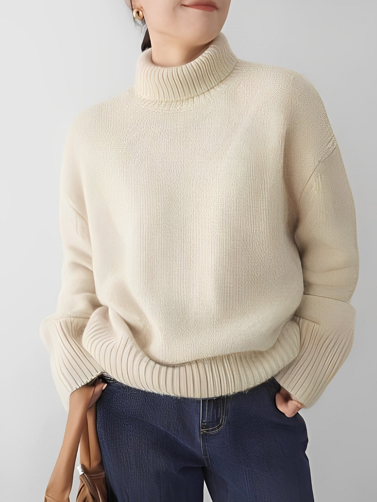 Yvette – Pullover com Gola Alta para Mulheres