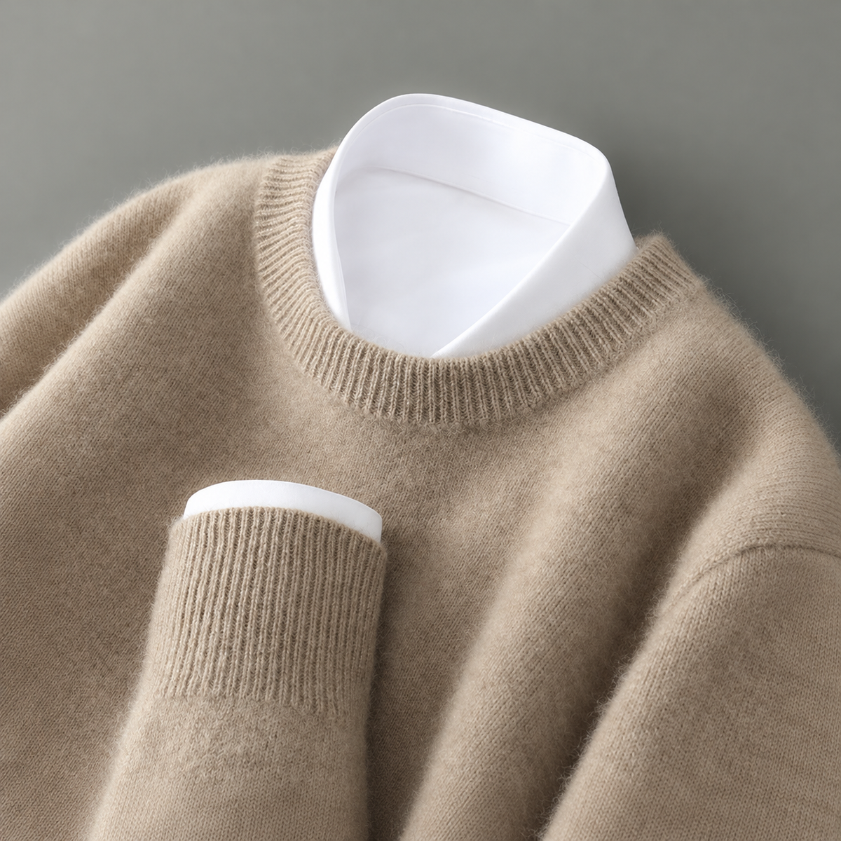 Wayne - Pullover retro grosso para homens