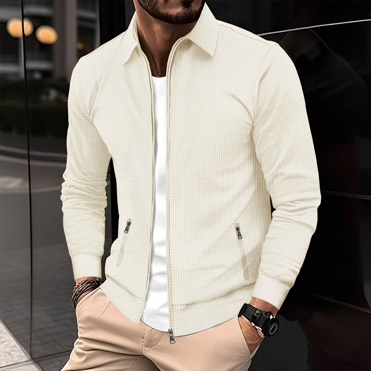 Norton - Moderna Jaqueta de Transição com Fecho para Homens