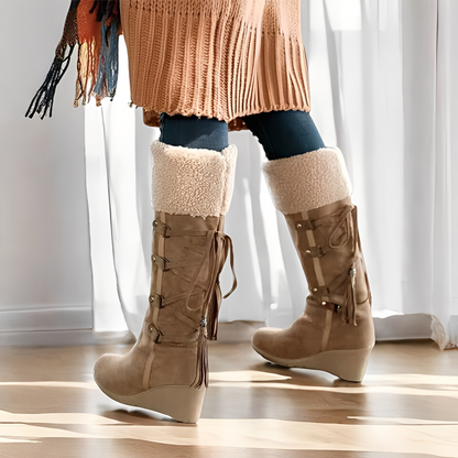 Maria - Stylish, with fur lining, high shaft boots for women