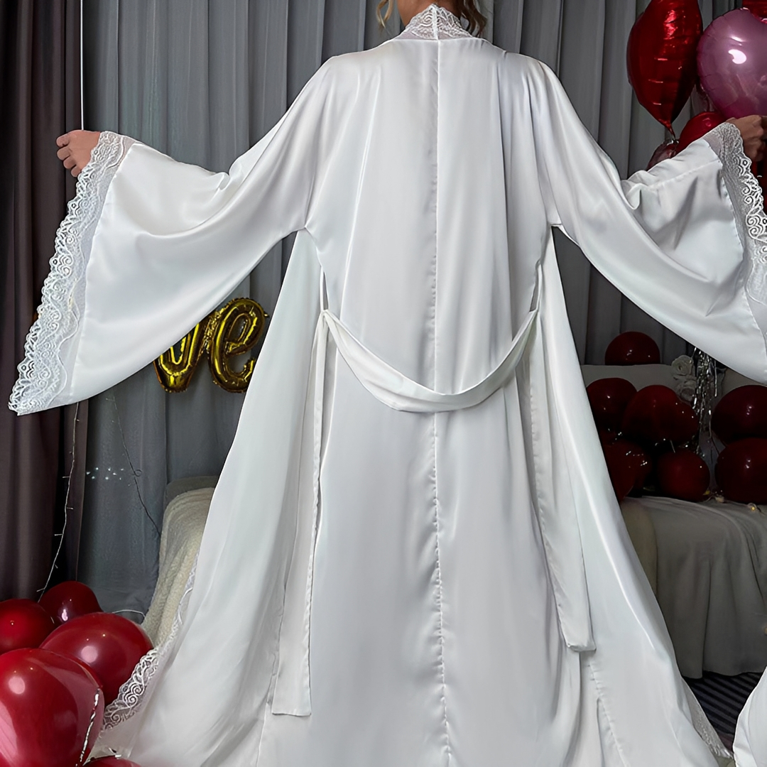 Joannah - Robe de casa longa em renda para mulher