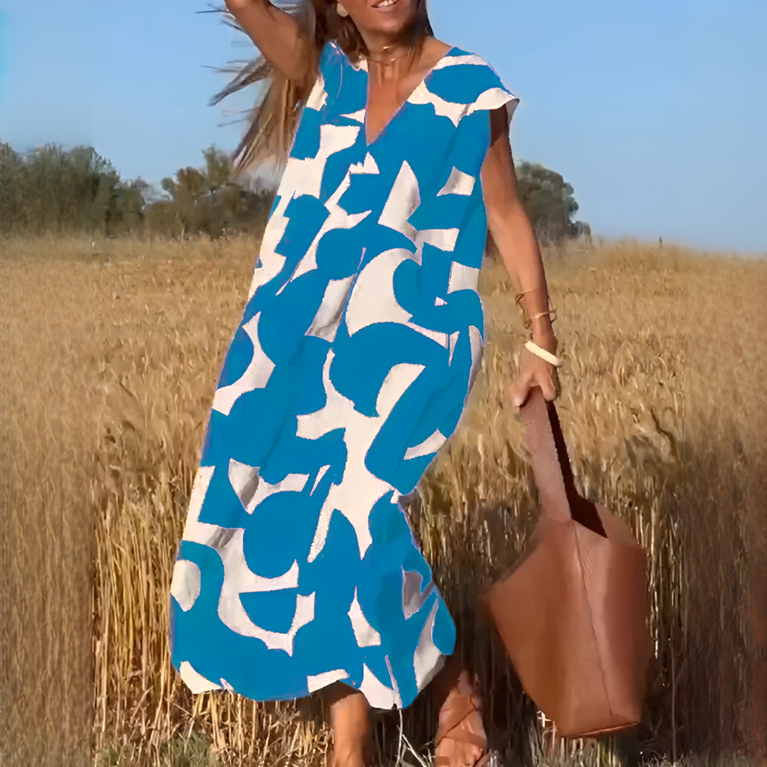 Vicky - Vestido Elegante com Decote em V e Corte Solto