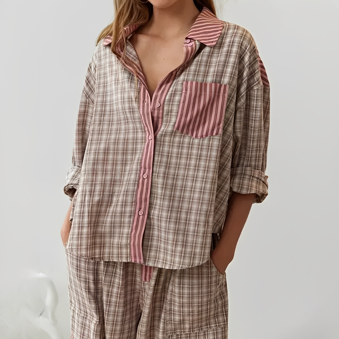 Elena - Conjunto de pijama elegante de duas peças