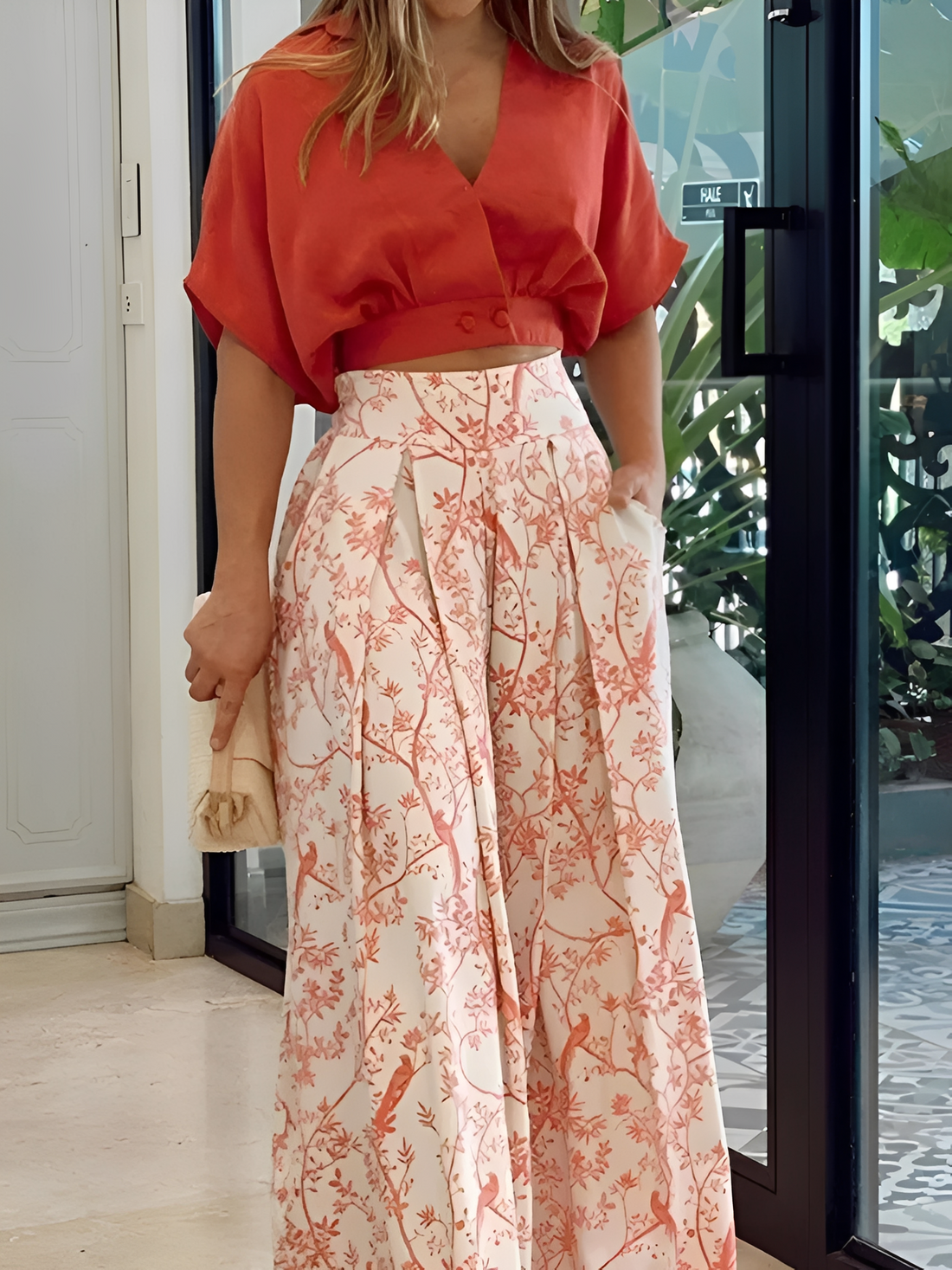 Hennie - Conjunto casual e folgado com estampa para mulheres