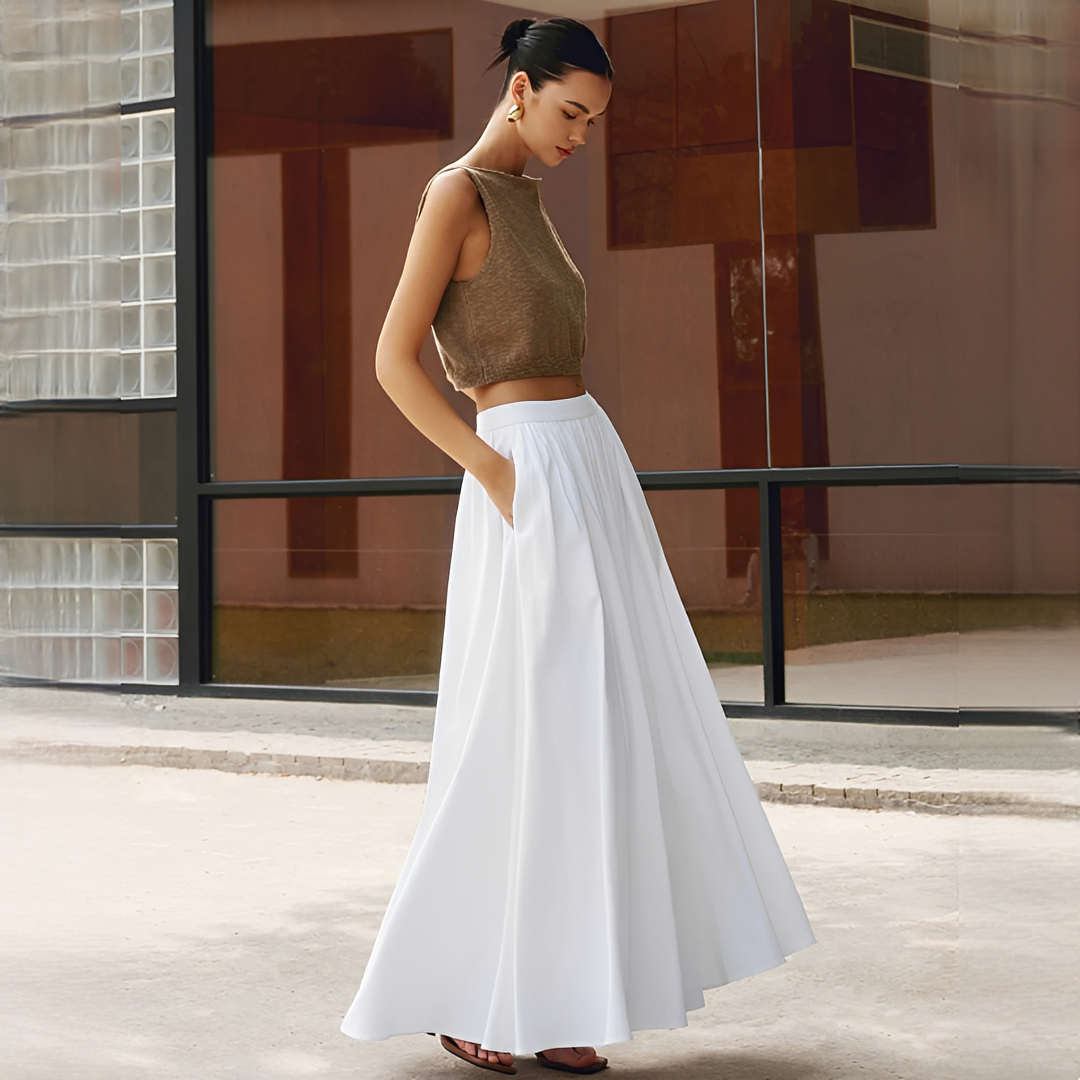Arianne - Saia maxi plissada