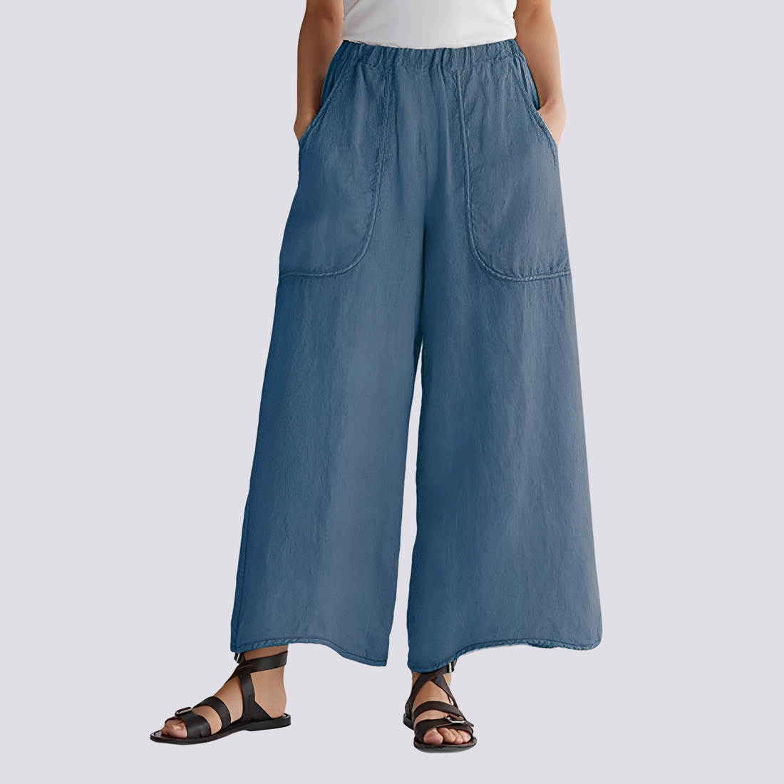 Angela - Calça casual com perna larga para mulheres