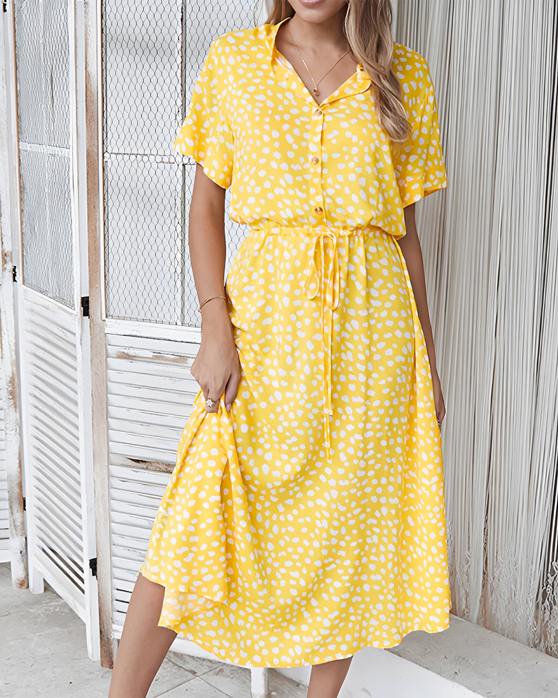 Shannon - Vestido Midi Elegante com Decote em V