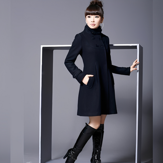 Perrine - Elegant coat with side pockets for women