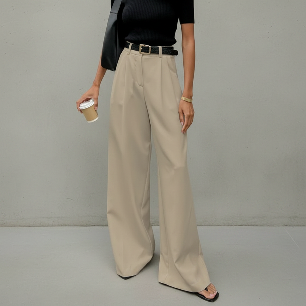 Marlene - Calça elegante de perna larga