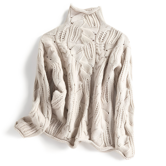 Lillie - Elegante suéter de caxemira com gola alta para mulheres