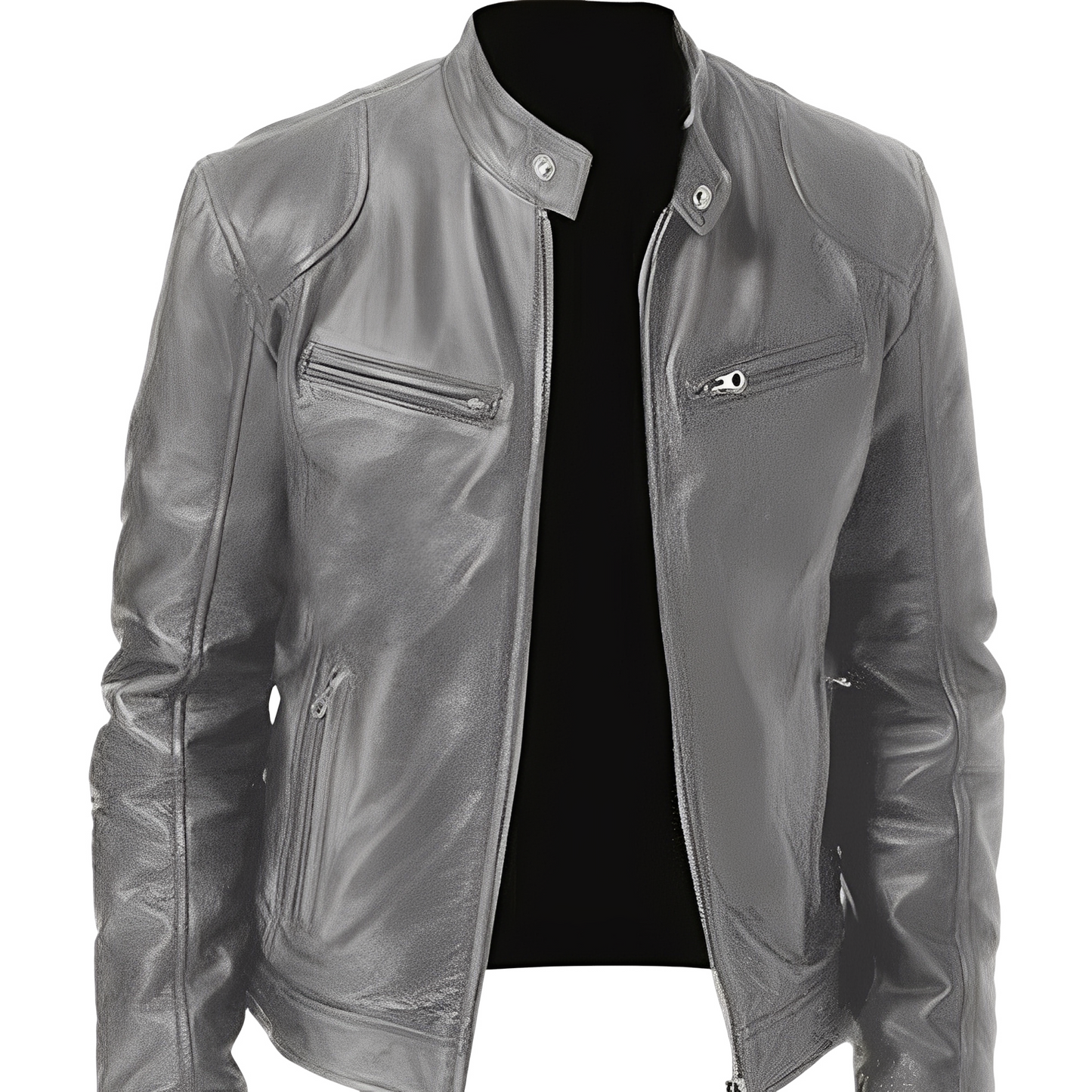 Crawford - Casual, fitted cut leather jacket for men