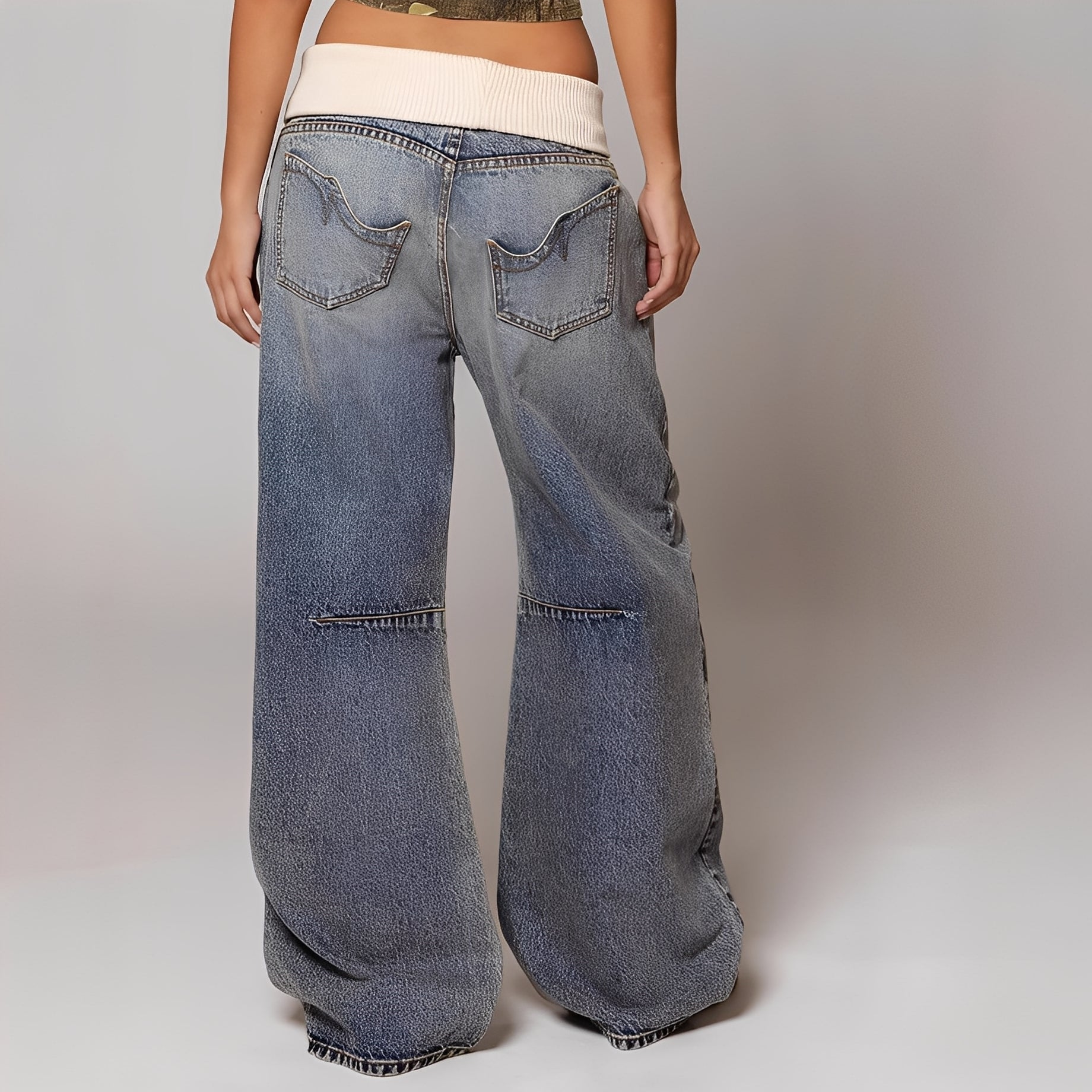 Vanessa - Jeans Confortáveis Lavados e Soltos para Mulheres