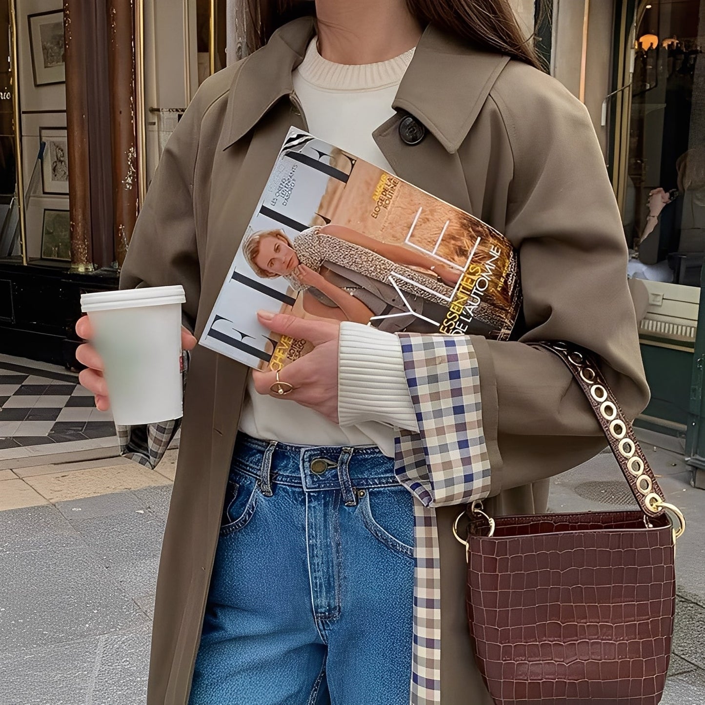 Connie - Modern long raincoat for women