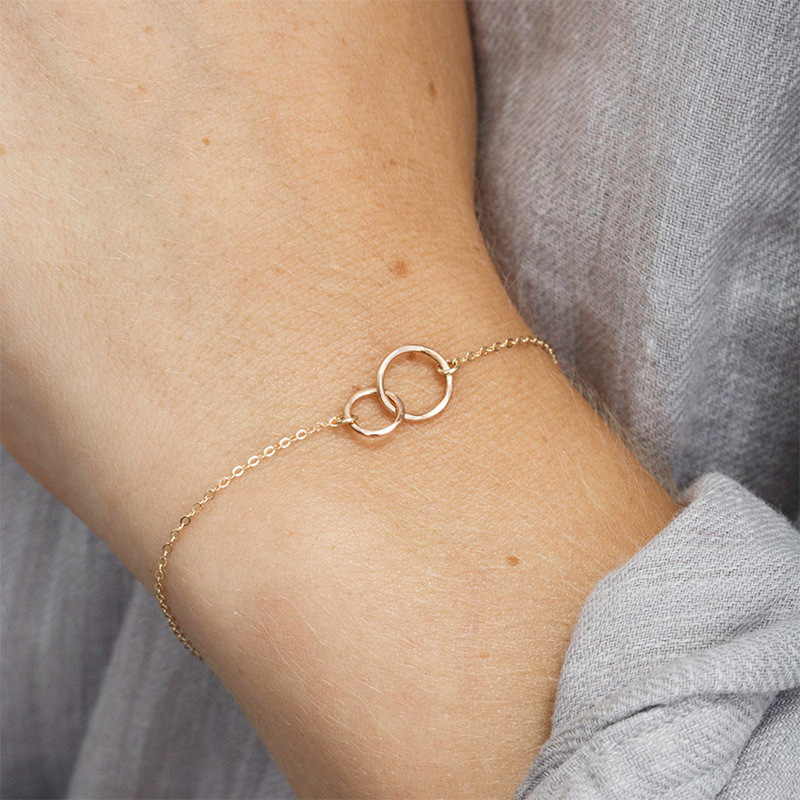 Bracelete de anéis entrelaçados - Anéis entrelaçados