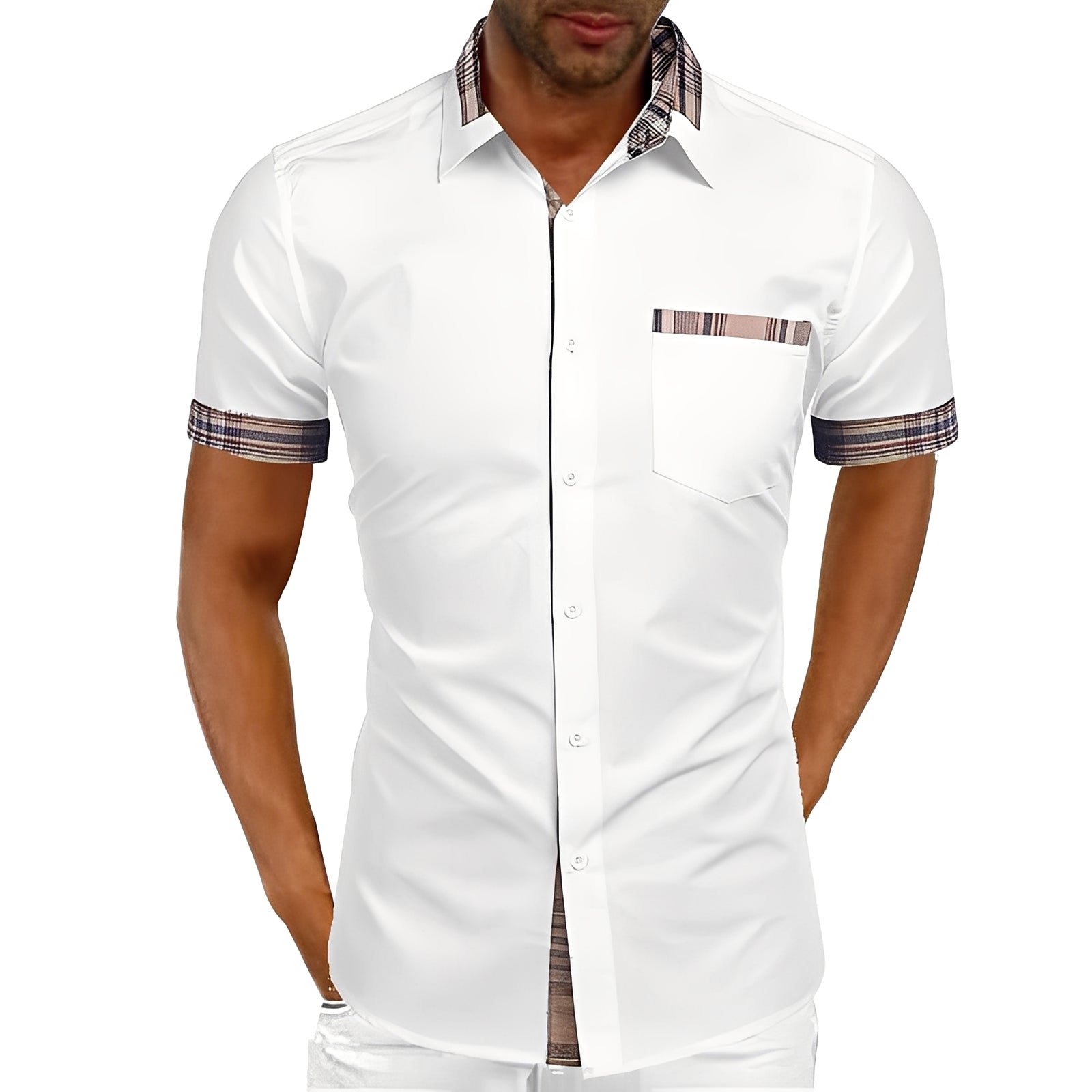 Marvin - Camisa Casual de Manga Curta para Homens