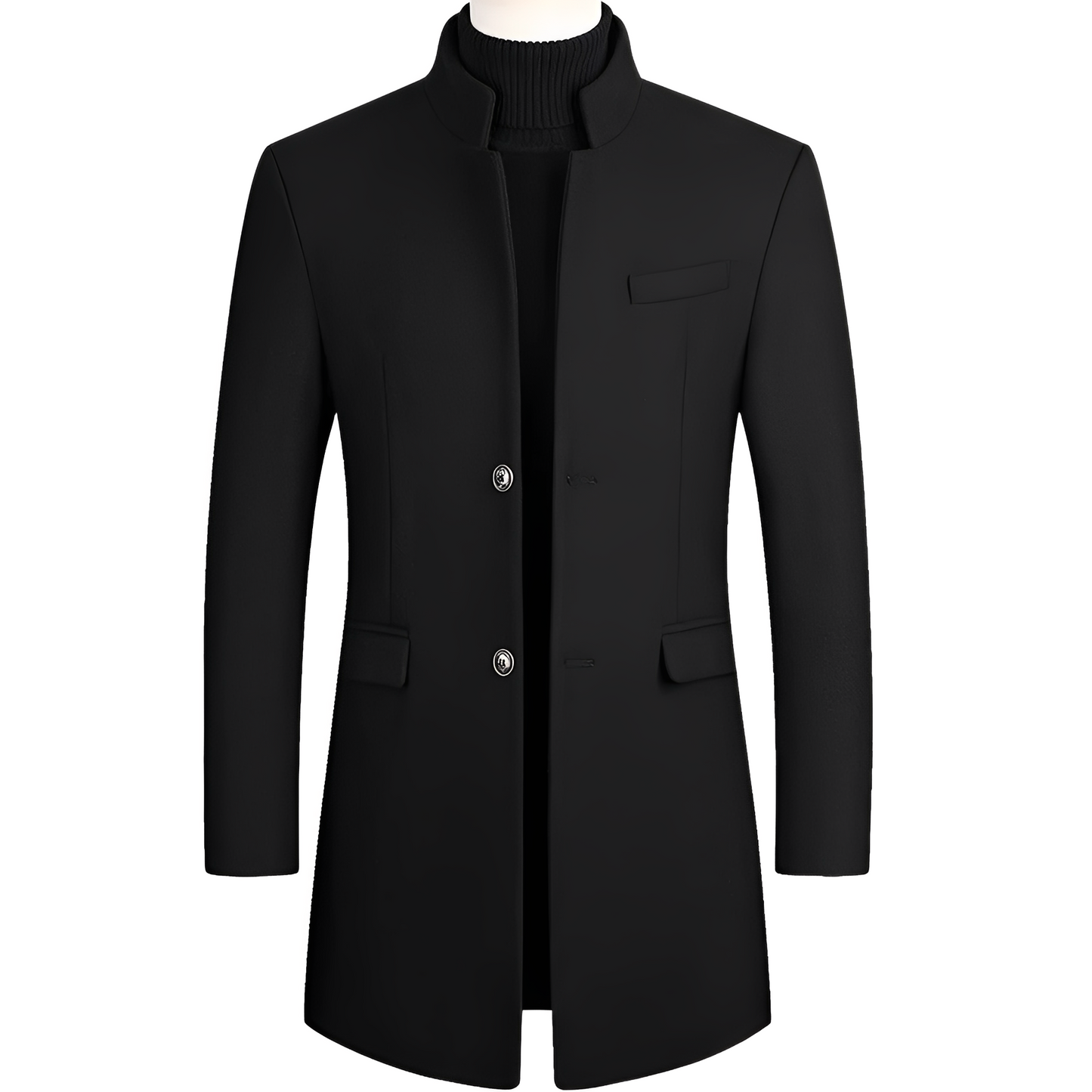 Andre - Elegant Coat with High Collar for Men