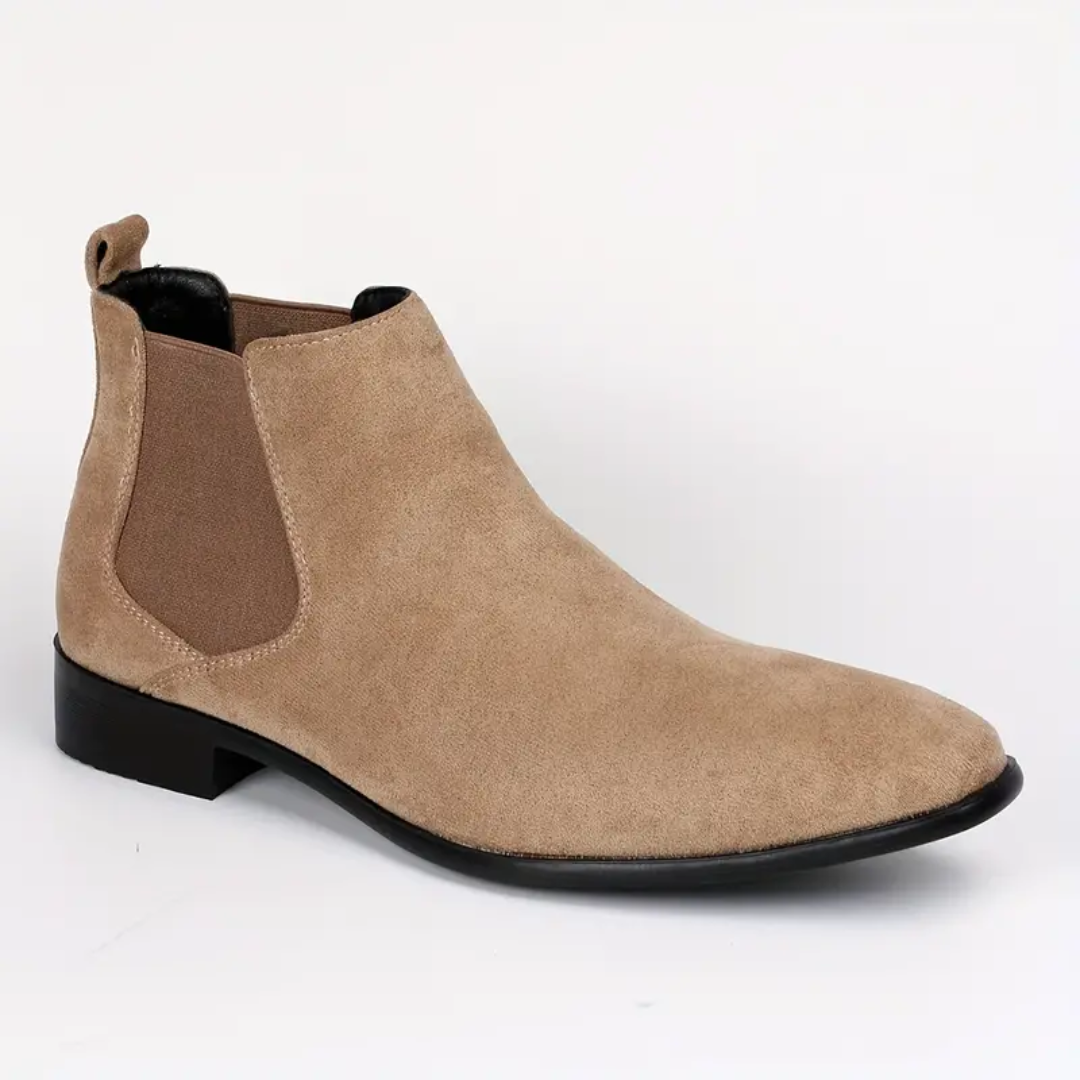 Dario – Botas Chelsea em Couro Verdadeiro com Salto Baixo