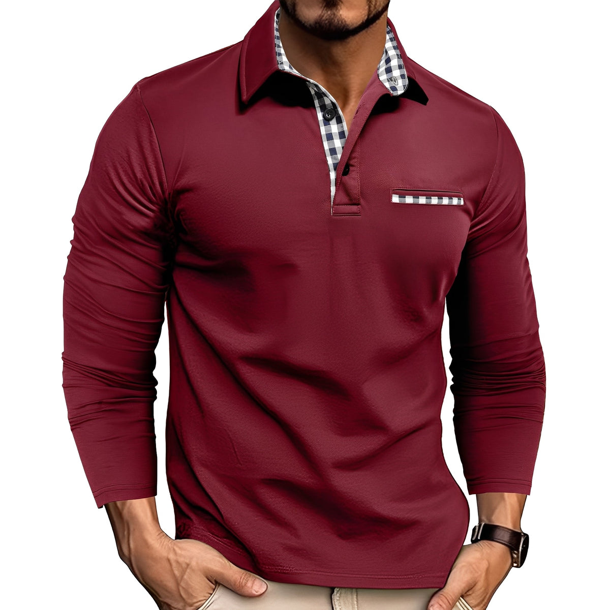 Grover - Camisa polo casual de manga longa