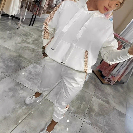 Tiffany - Conjunto elegante de moletom e calça para mulheres