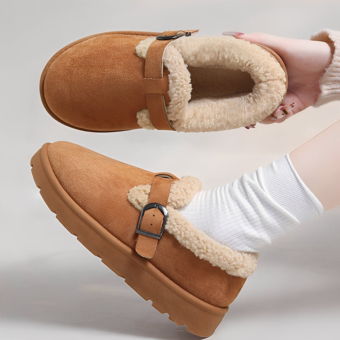 Jenee - Botas quentes com sola antiderrapante para mulheres