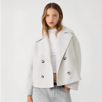 Abegail - Jaqueta curta casual e solta para mulheres