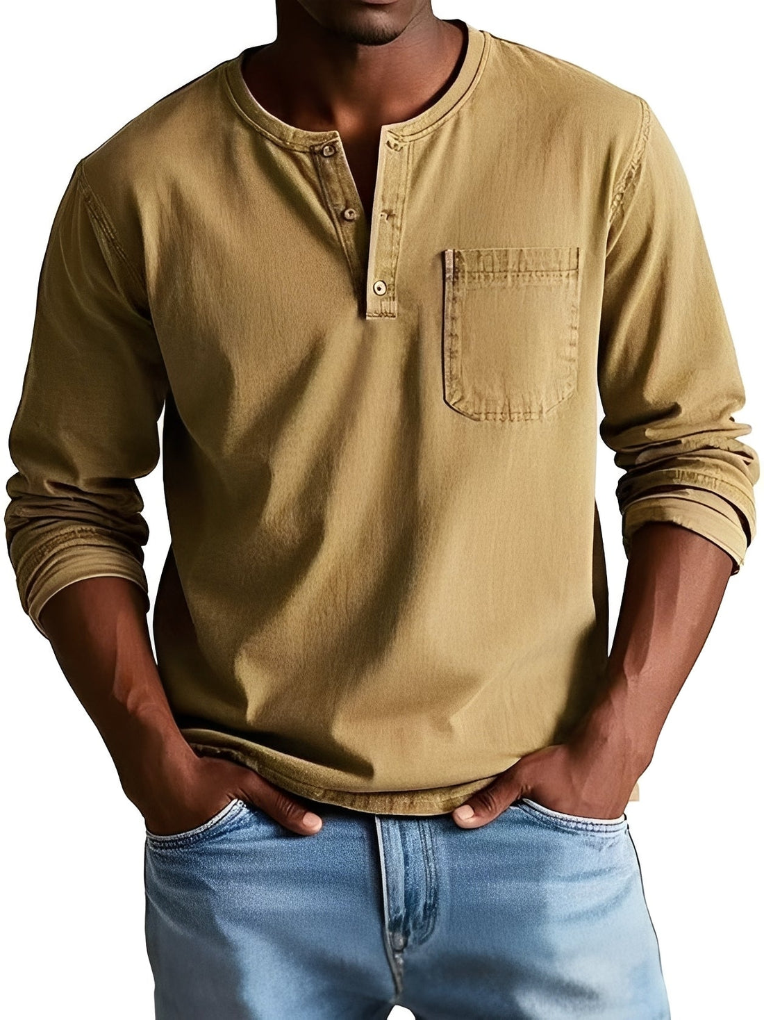 Steve - Camisa Casual de Manga Longa para Homens