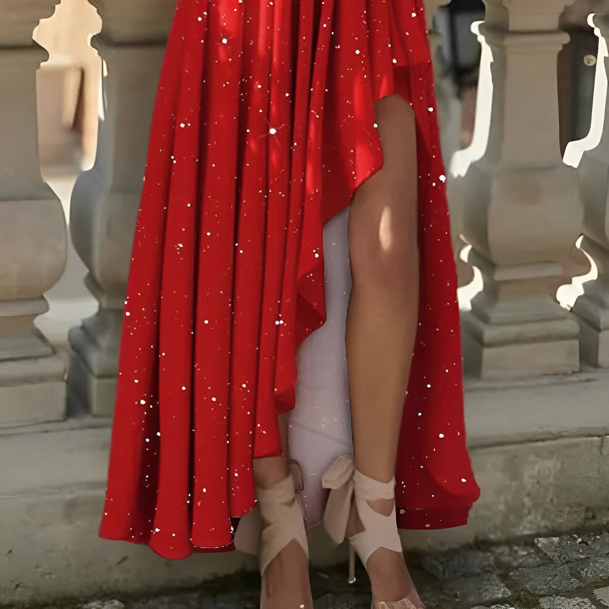 Vestido Feminino com Cintura Alta – Vestido Elegante e Fluido para Verão, Cerimônias e Uso Diário
