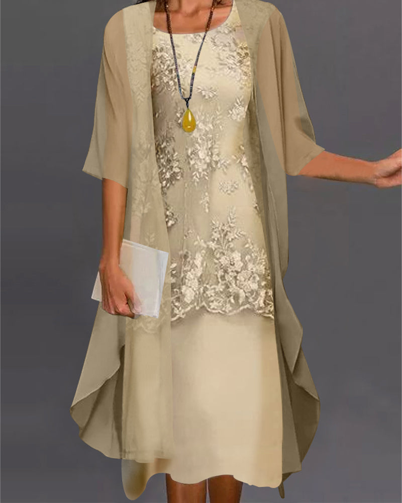 Chona - Elegante vestido de duas peças de chiffon
