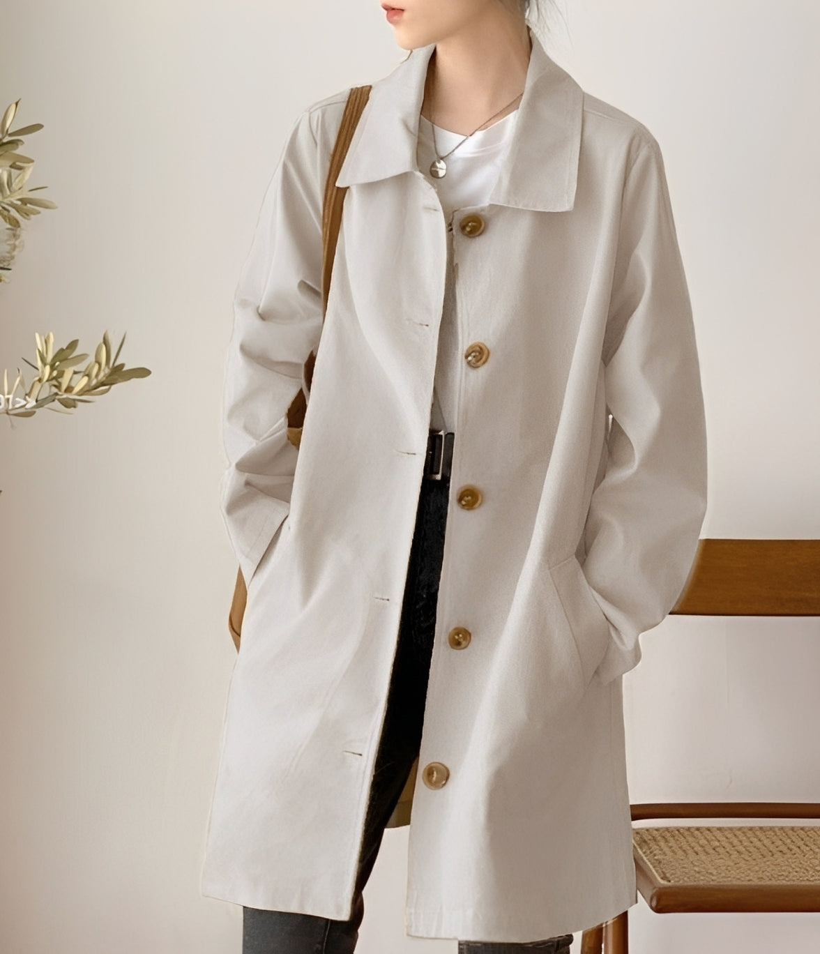 Rachael - Casual one-button raincoat for women