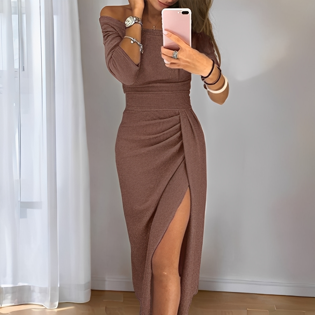 Babette - Vestido com fenda chique e elegante para mulheres