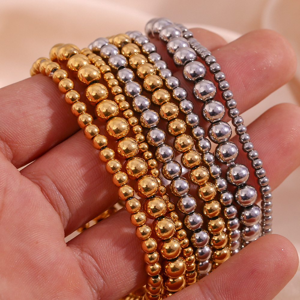 Crea - Bracelete de moda empilhável metálico dourado (4mm)