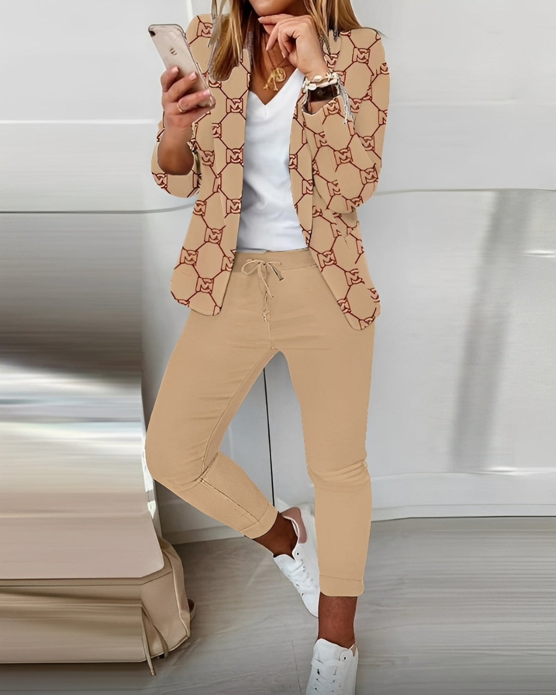 Addie - Conjunto elegante de duas peças para mulheres