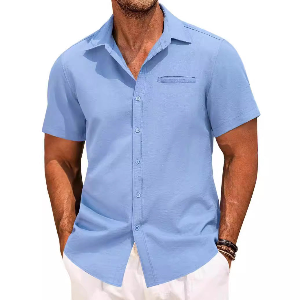 Carson - Camisa de manga curta confortável com botões para homens