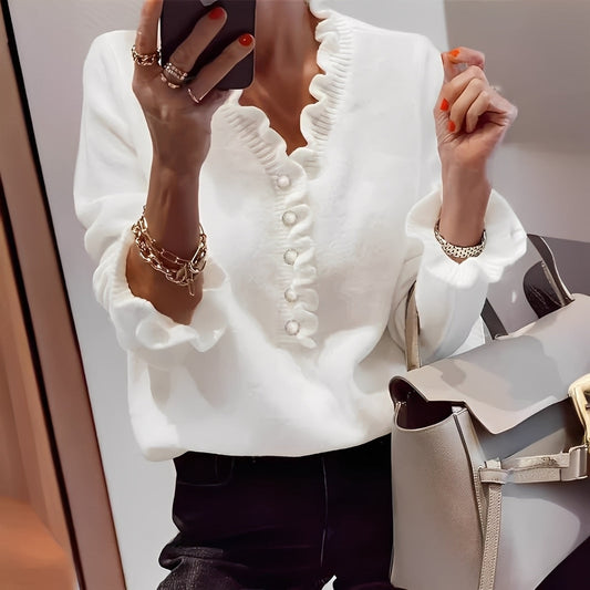 Isabella - Elegante Camisola de Malha com Botões para Mulheres