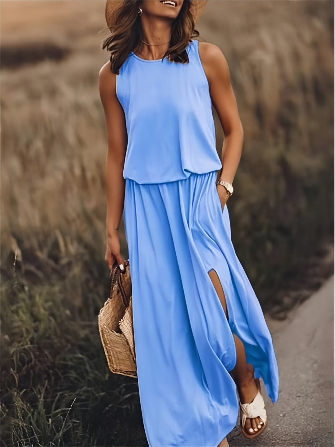 Edna - Maxi vestido boho de modal em estilo elegante
