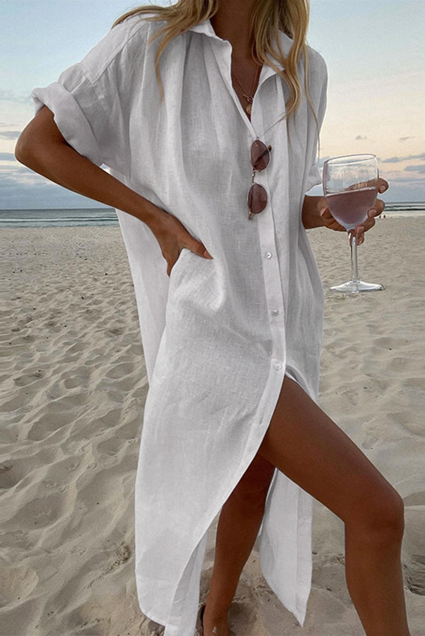 Gracey - Vestido Camisa em Estilo Praia