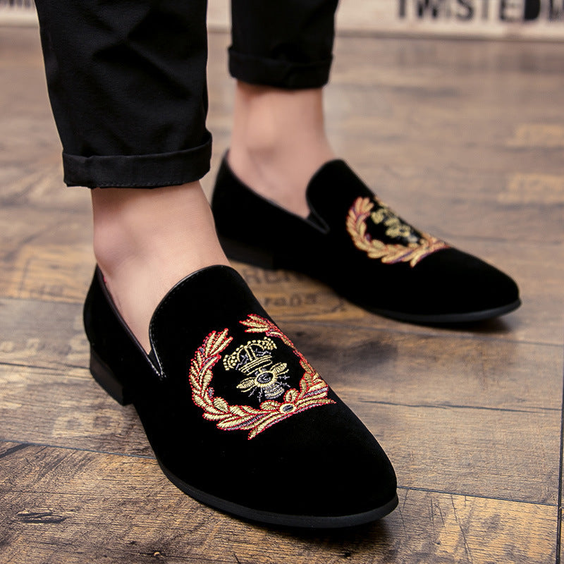 Rafael - Elegant Velvet Shoes with Embroidery for Men