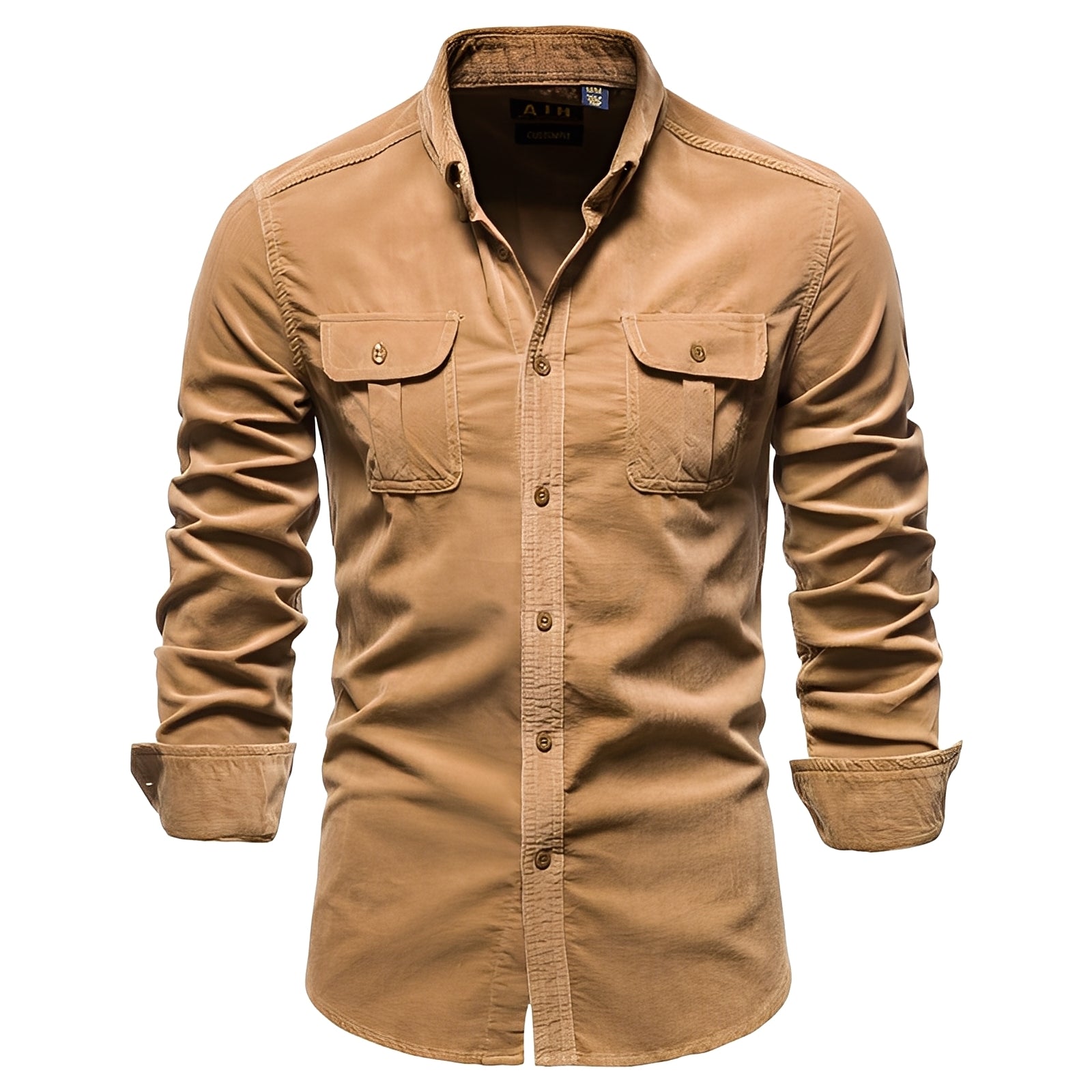 Colbert - Camisa de Manga Longa Simples para Homens