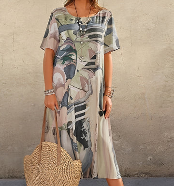 Alexa - Vestido elegante estampado com caimento solto para mulheres