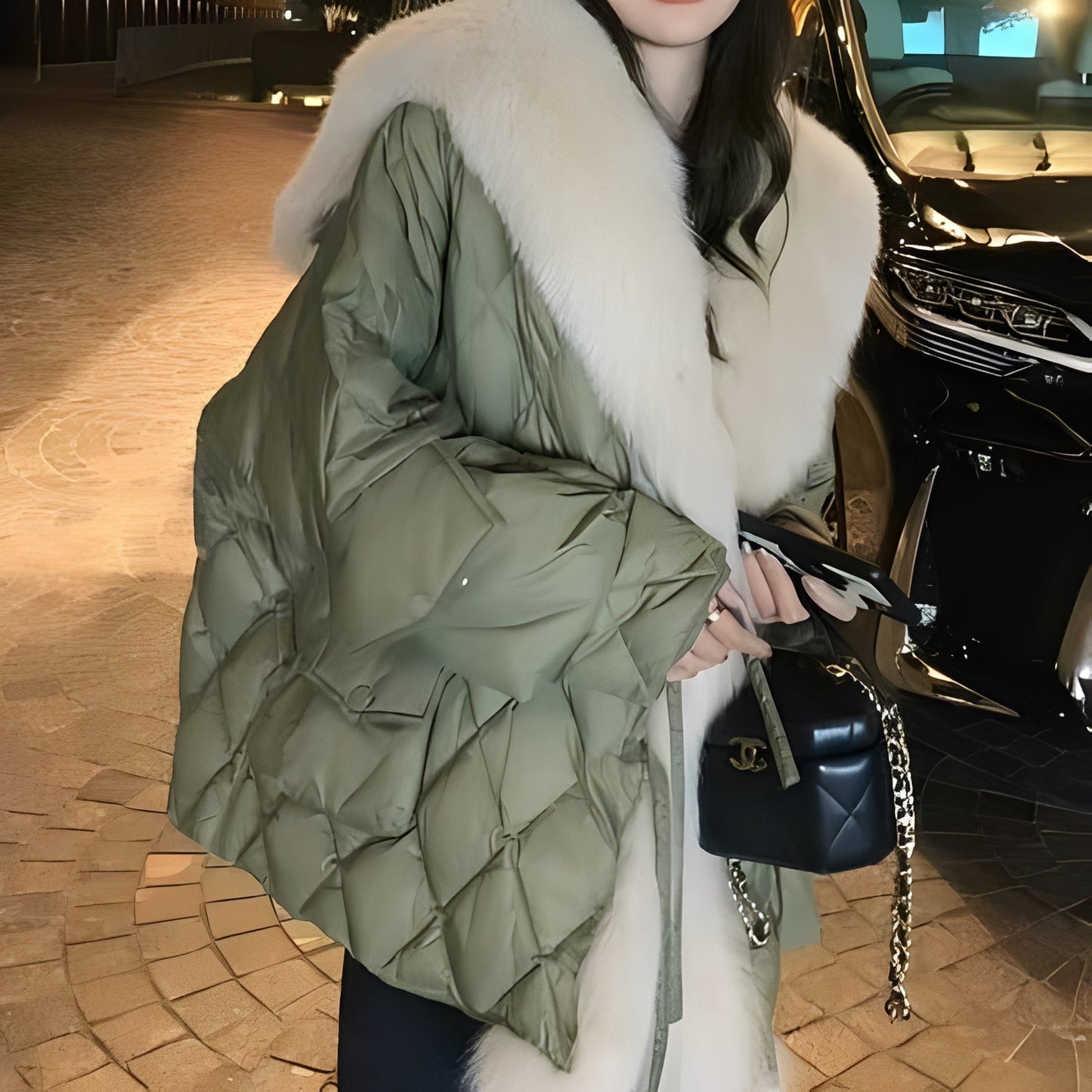 Lauren - Elegante Oversize-Casaco de Penas para Mulheres